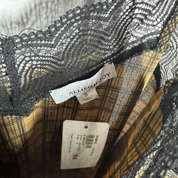 NEW Evereve Allison Joy Ryan Plaid Lace Cami Top Size Small Check Fall Slip - Picture 4 of 10